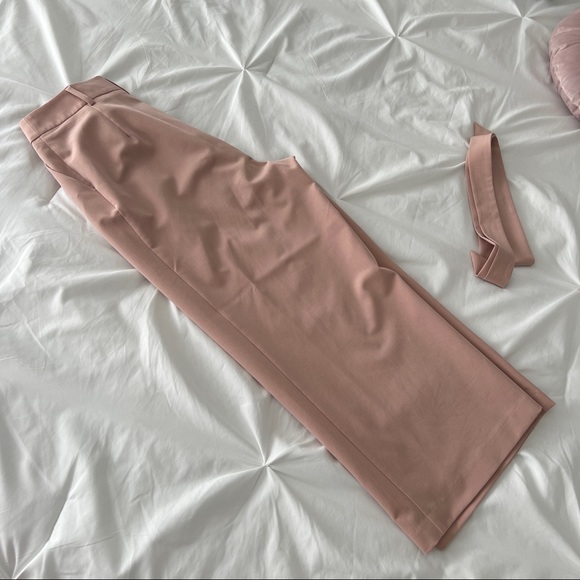 Asos Light Pink Culottes Tie Belt High Waist - Picture 12 of 16